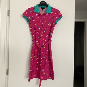 ESCADA SPORT Floral stretch cotton pique polo dress 36